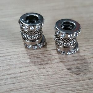 Elegant Silver Crystal, Studded, Smooth Charms